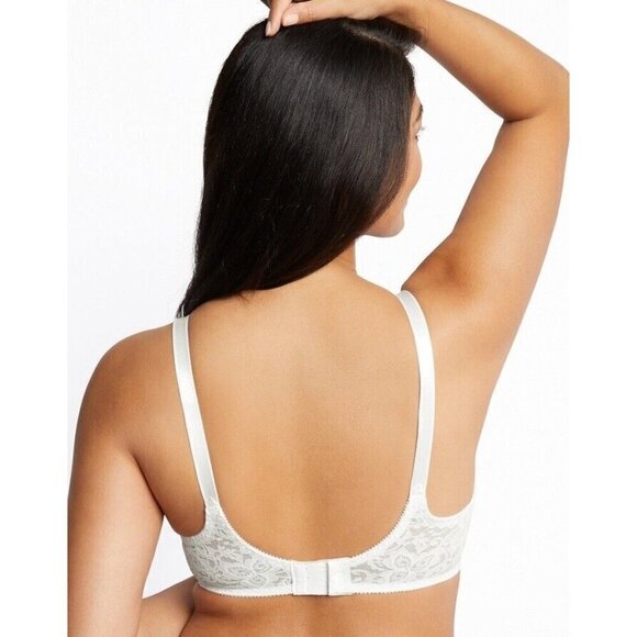 Bali 38D Lace Smooth Underwire Bra White Floral Lined Stretch Full Coverage 3432 - Picture 9 of 9
